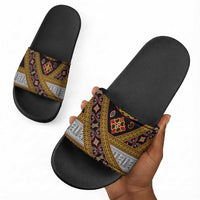 Cameroon Bamenda Toghu Inspired Slide Sandals Classic Motifs