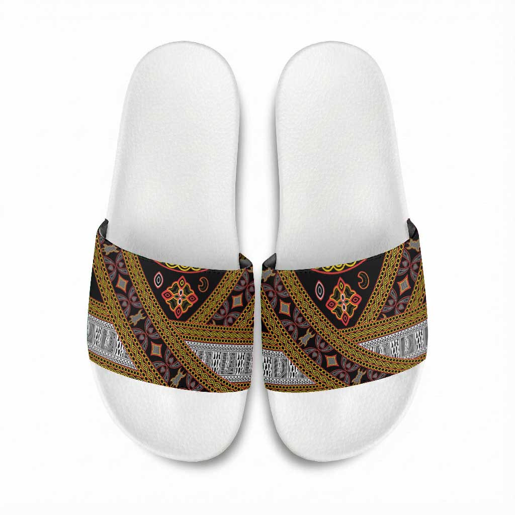 Cameroon Bamenda Toghu Inspired Slide Sandals Classic Motifs