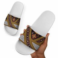 Cameroon Bamenda Toghu Inspired Slide Sandals Classic Motifs