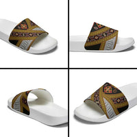 Cameroon Bamenda Toghu Inspired Slide Sandals Classic Motifs