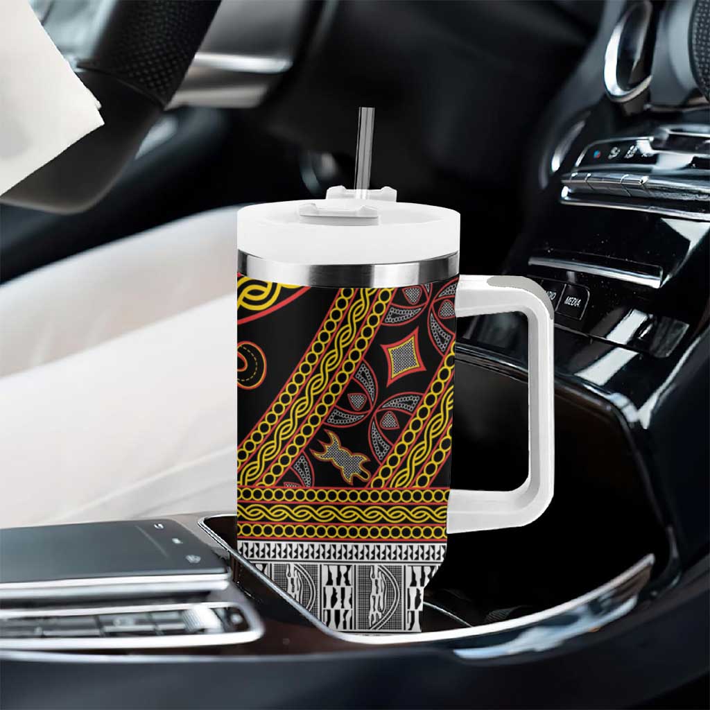 Cameroon Bamenda Toghu Inspired Tumbler With Handle Classic Motifs