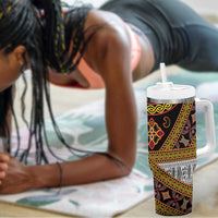 Cameroon Bamenda Toghu Inspired Tumbler With Handle Classic Motifs