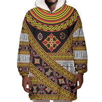 Cameroon Bamenda Toghu Inspired Wearable Blanket Hoodie Classic Motifs