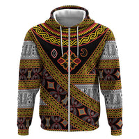 Cameroon Bamenda Toghu Inspired Zip Hoodie Classic Motifs