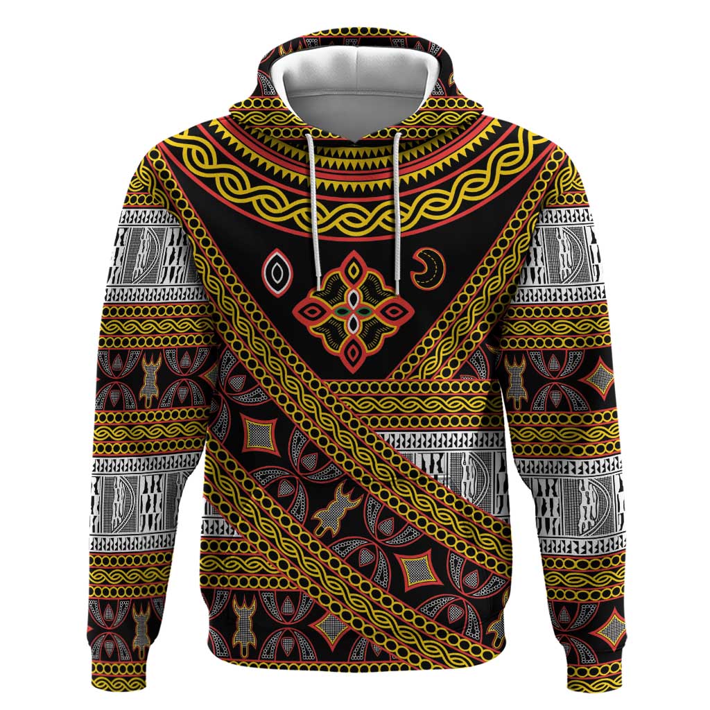 Cameroon Bamenda Toghu Inspired Zip Hoodie Classic Motifs
