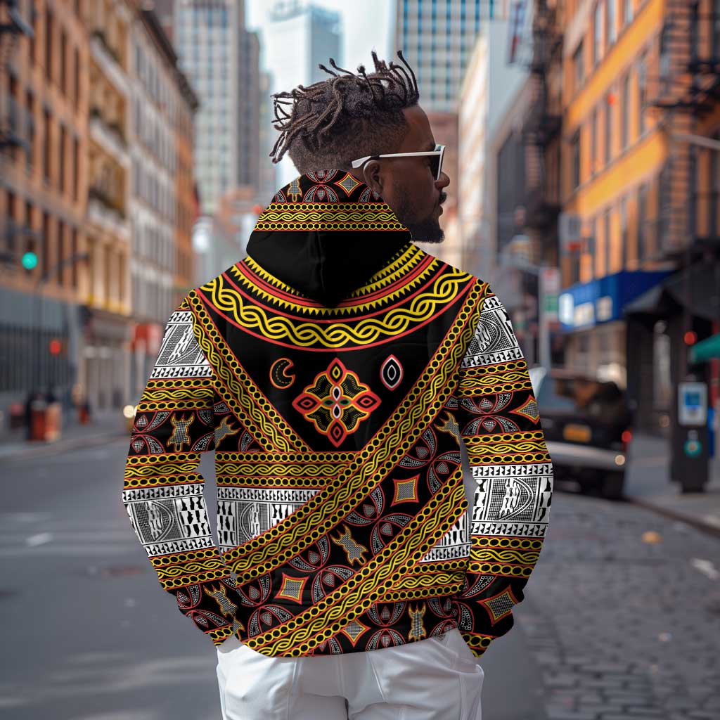 Cameroon Bamenda Toghu Inspired Zip Hoodie Classic Motifs