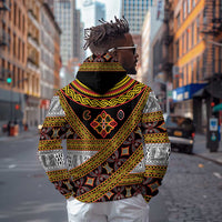 Cameroon Bamenda Toghu Inspired Zip Hoodie Classic Motifs