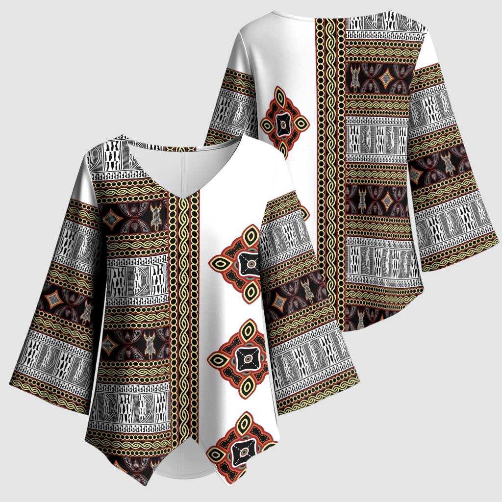 Cameroon Ndop Atoghu Inspired Kimono Sleeve Blouse