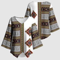 Cameroon Ndop Atoghu Inspired Kimono Sleeve Blouse
