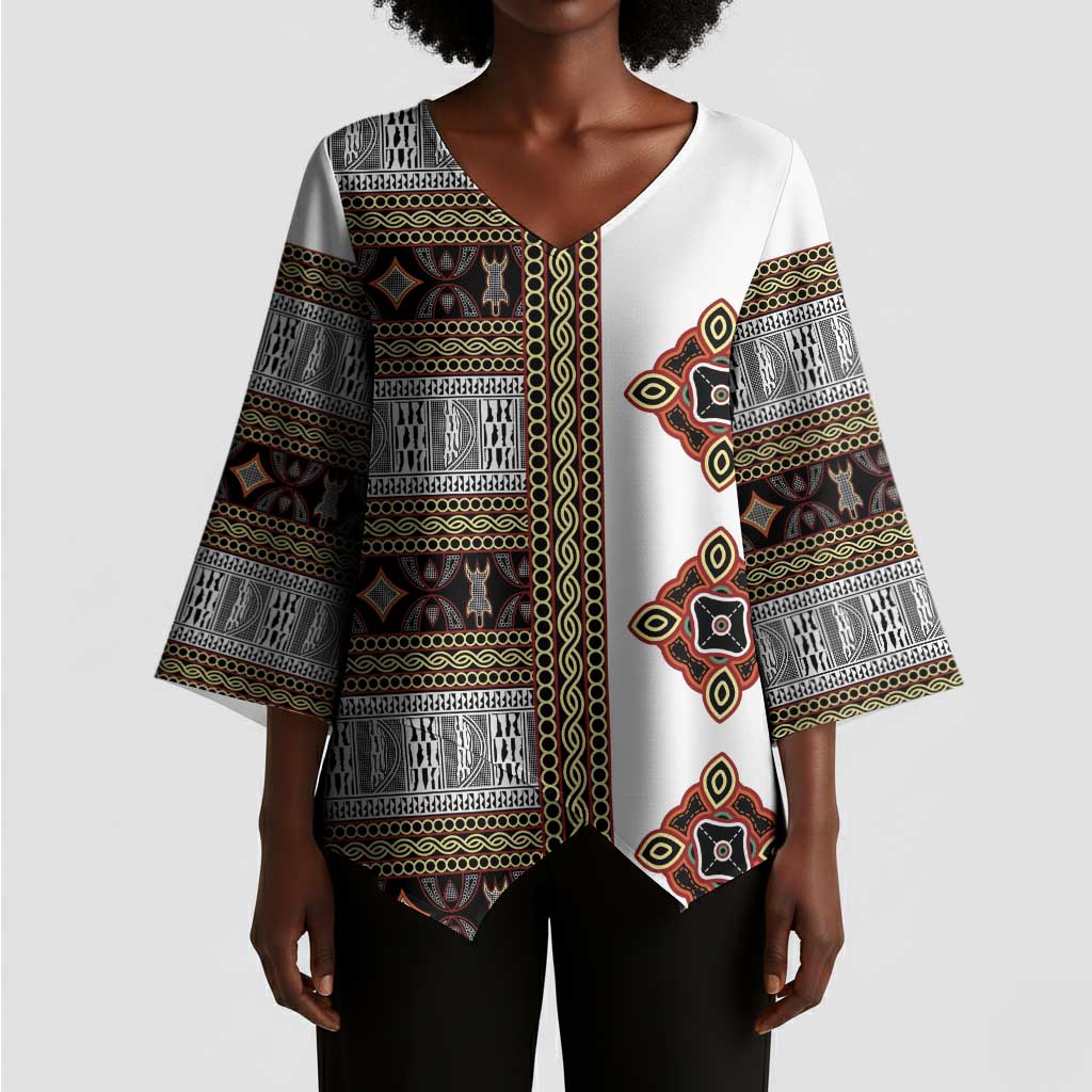 Cameroon Ndop Atoghu Inspired Kimono Sleeve Blouse