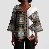 Cameroon Ndop Atoghu Inspired Kimono Sleeve Blouse