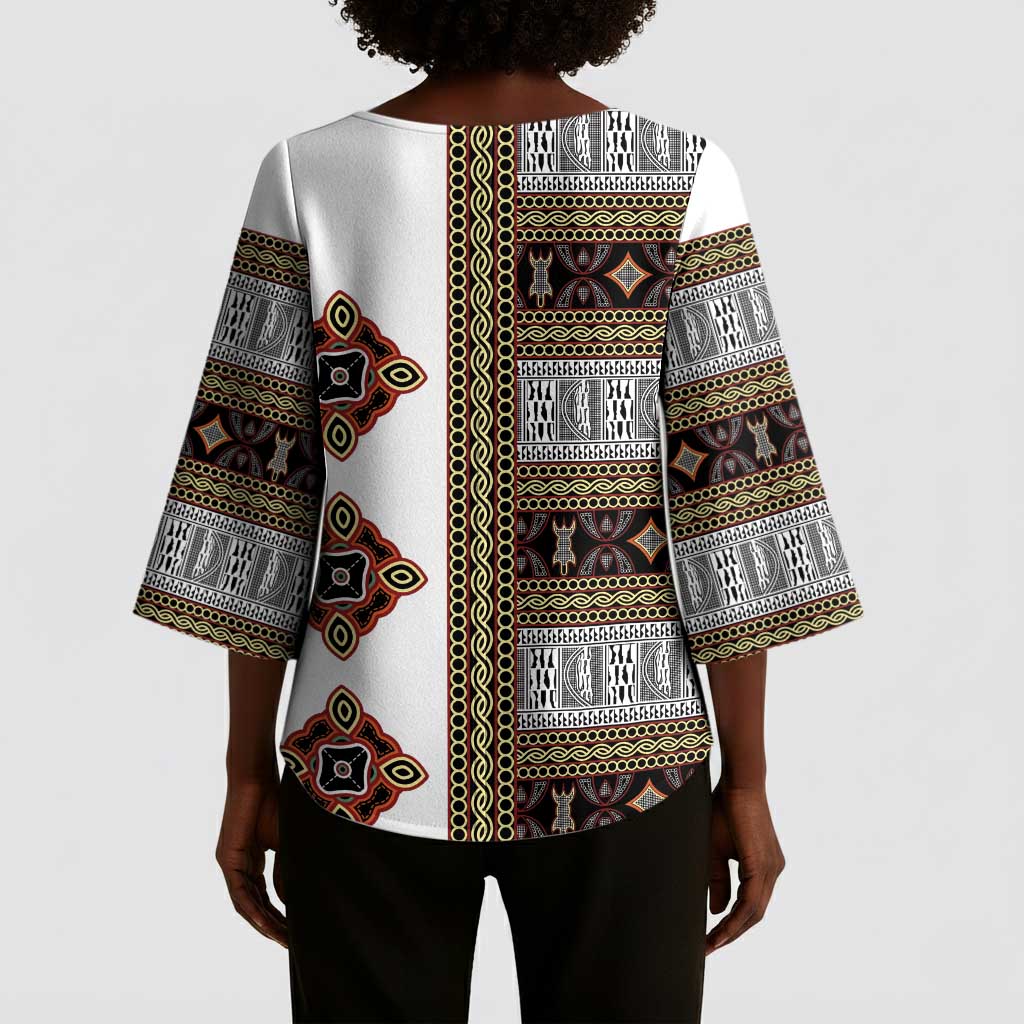 Cameroon Ndop Atoghu Inspired Kimono Sleeve Blouse
