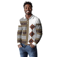 Cameroon Ndop Atoghu Inspired Long Sleeve Polo Shirt