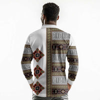 Cameroon Ndop Atoghu Inspired Long Sleeve Polo Shirt
