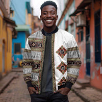 Cameroon Ndop Atoghu Inspired Sleeve Zip Bomber Jacket