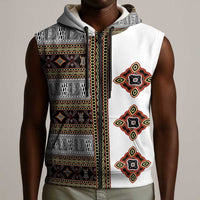 Cameroon Ndop Atoghu Inspired Sleeveless Zip Hoodie