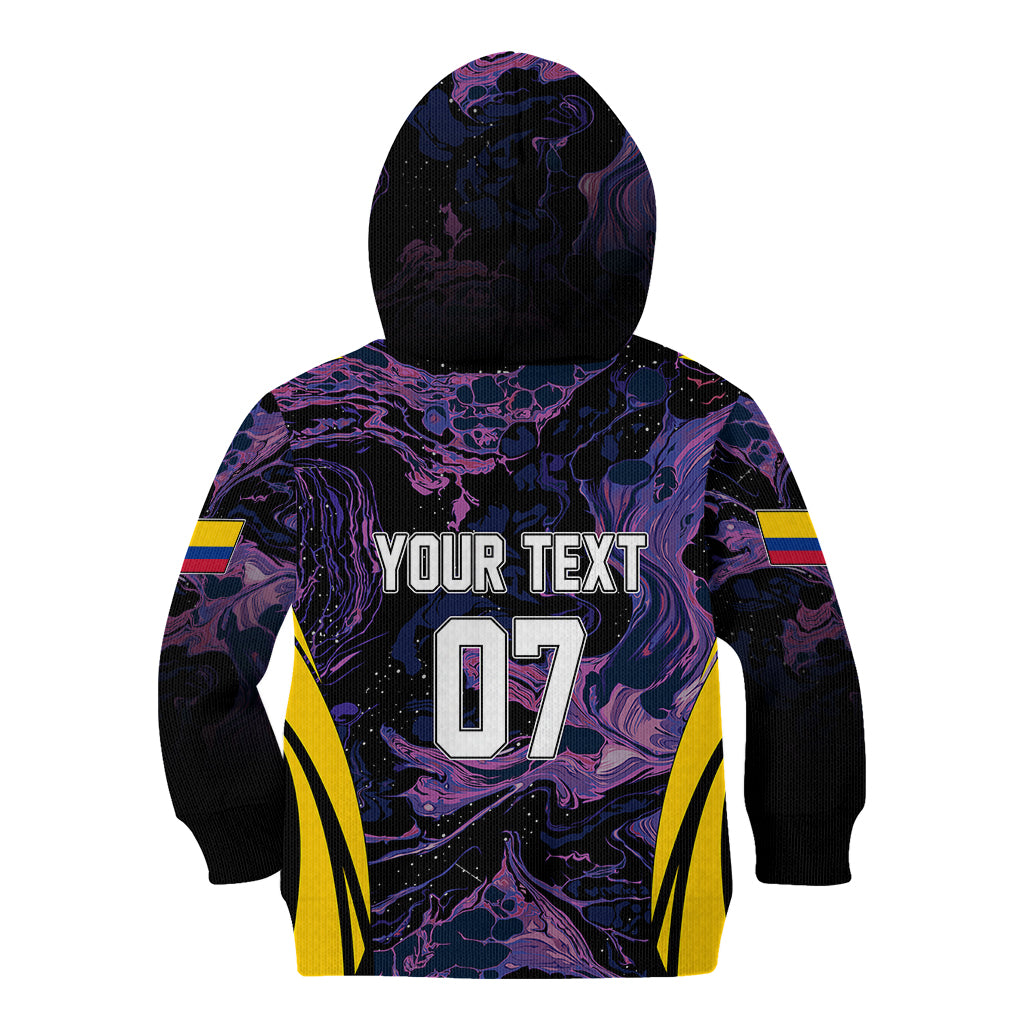 Personalised Colombia Football Kid Hoodie World Cup 2023 Cano Cristales River Style - Wonder Print Shop