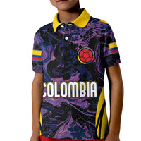 Personalised Colombia Football Kid Polo Shirt World Cup 2023 Cano Cristales River Style - Wonder Print Shop