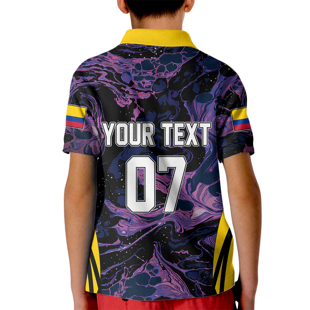 Personalised Colombia Football Kid Polo Shirt World Cup 2023 Cano Cristales River Style - Wonder Print Shop