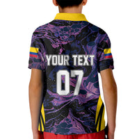 Personalised Colombia Football Kid Polo Shirt World Cup 2023 Cano Cristales River Style - Wonder Print Shop