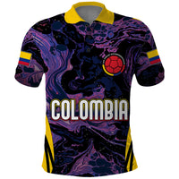 Personalised Colombia Football Polo Shirt World Cup 2023 Cano Cristales River Style - Wonder Print Shop