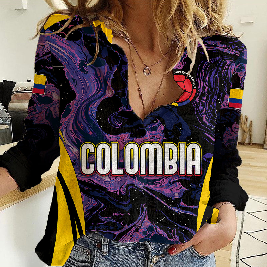 Personalised Colombia Football Women Casual Shirt World Cup 2023 Cano Cristales River Style - Wonder Print Shop
