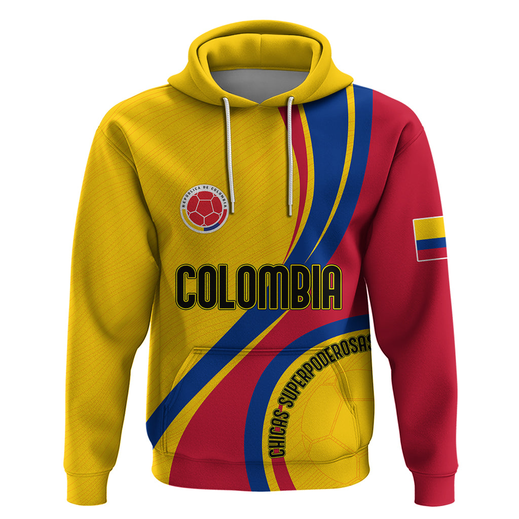 Personalised Colombia Football Hoodie World Cup 2023 Chicas Superpoderosas - Wonder Print Shop