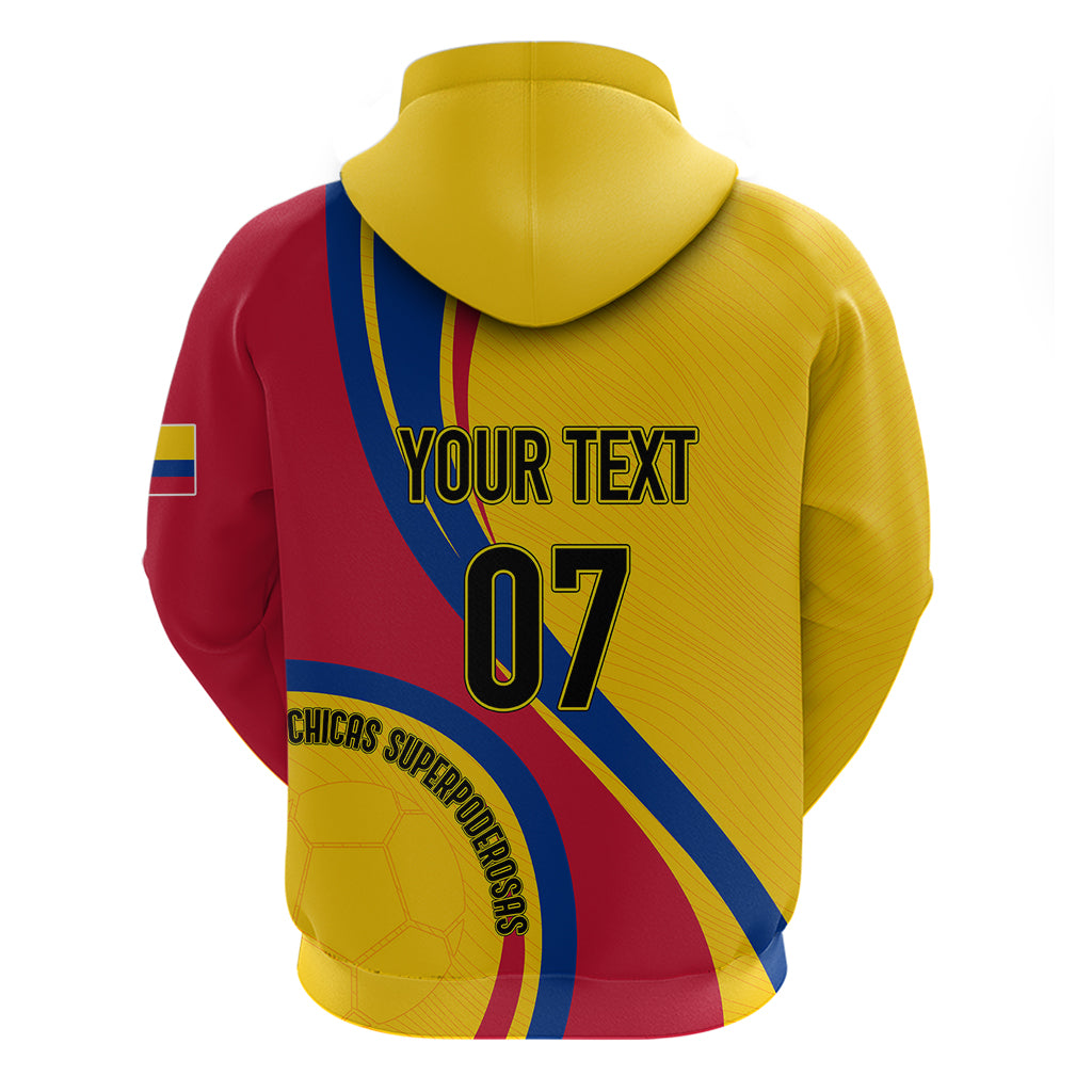 Personalised Colombia Football Hoodie World Cup 2023 Chicas Superpoderosas - Wonder Print Shop
