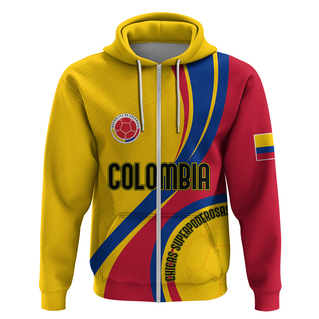 Personalised Colombia Football Hoodie World Cup 2023 Chicas Superpoderosas - Wonder Print Shop
