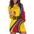Personalised Colombia Football Hoodie Dress World Cup 2023 Chicas Superpoderosas - Wonder Print Shop