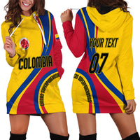 Personalised Colombia Football Hoodie Dress World Cup 2023 Chicas Superpoderosas - Wonder Print Shop