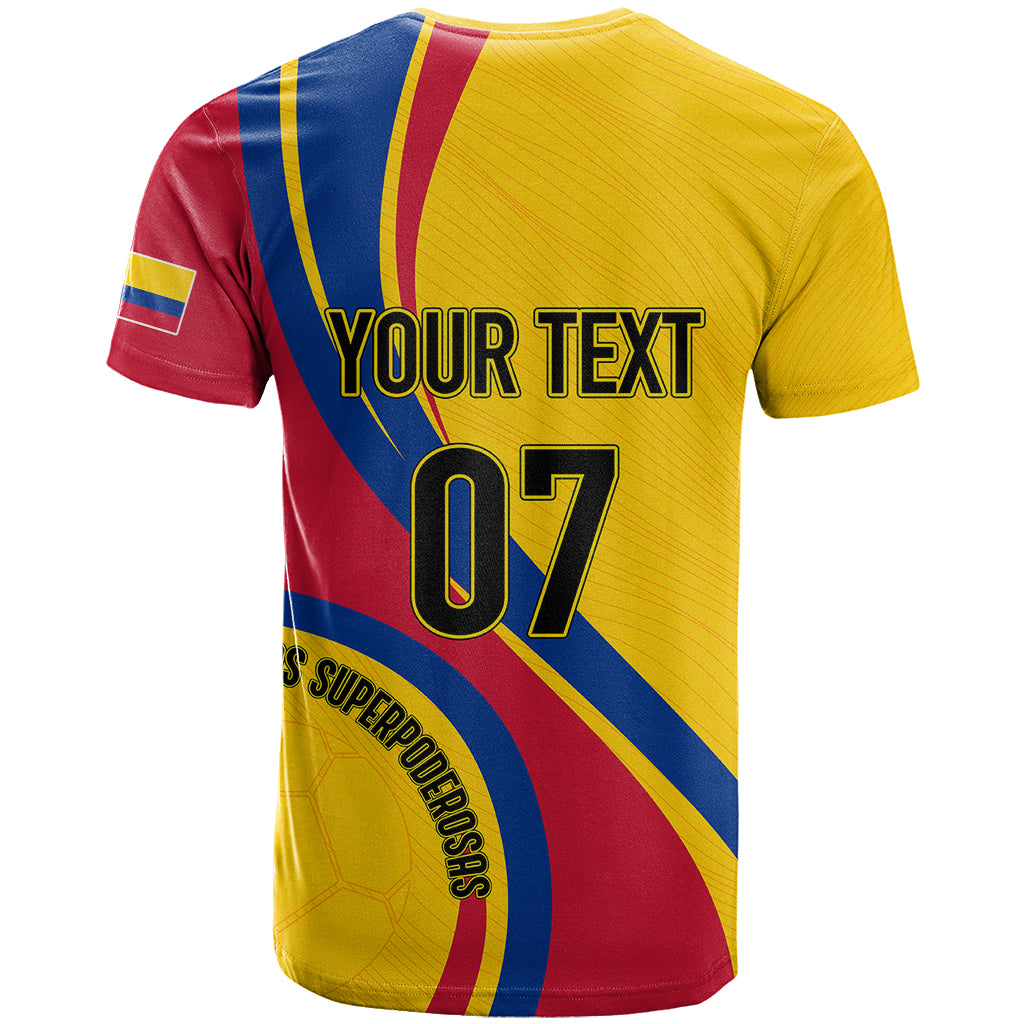 Personalised Colombia Football T Shirt World Cup 2023 Chicas Superpoderosas - Wonder Print Shop