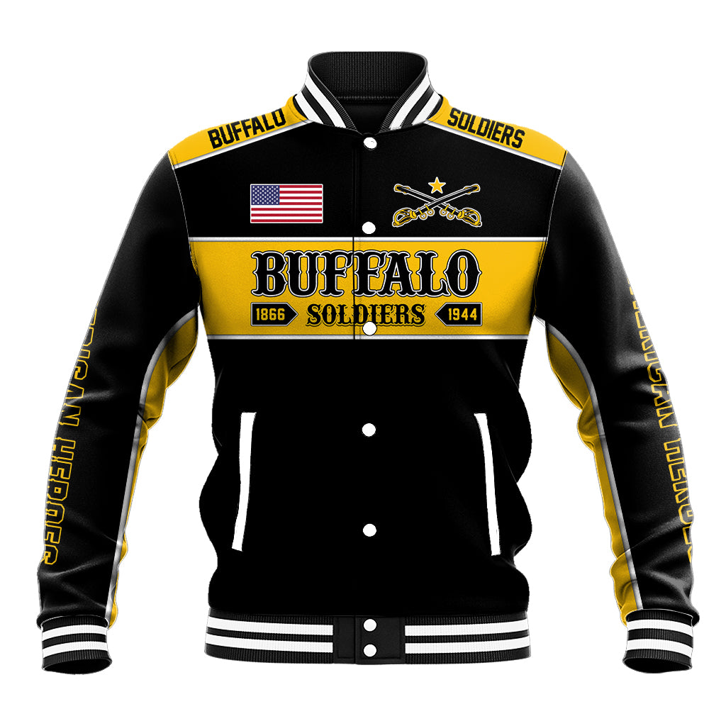 Personalised Buffalo Soldiers Baseball Jacket History of Heroes LT7 - Wonder Print Shop