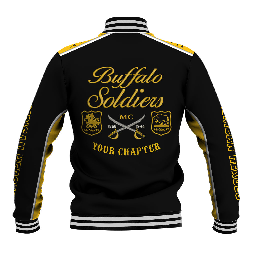Personalised Buffalo Soldiers Baseball Jacket History of Heroes LT7 - Wonder Print Shop