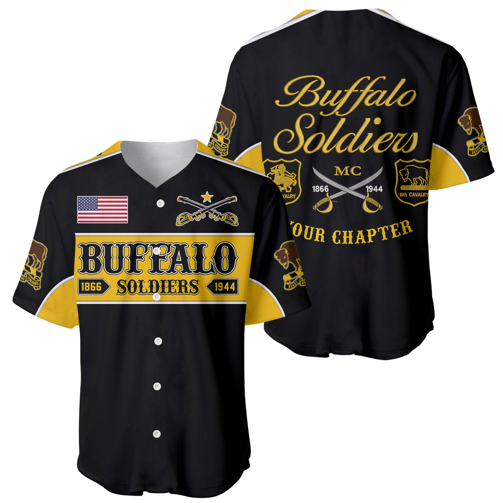 Personalised Buffalo Soldiers Baseball Jersey History of Heroes LT7 - Wonder Print Shop