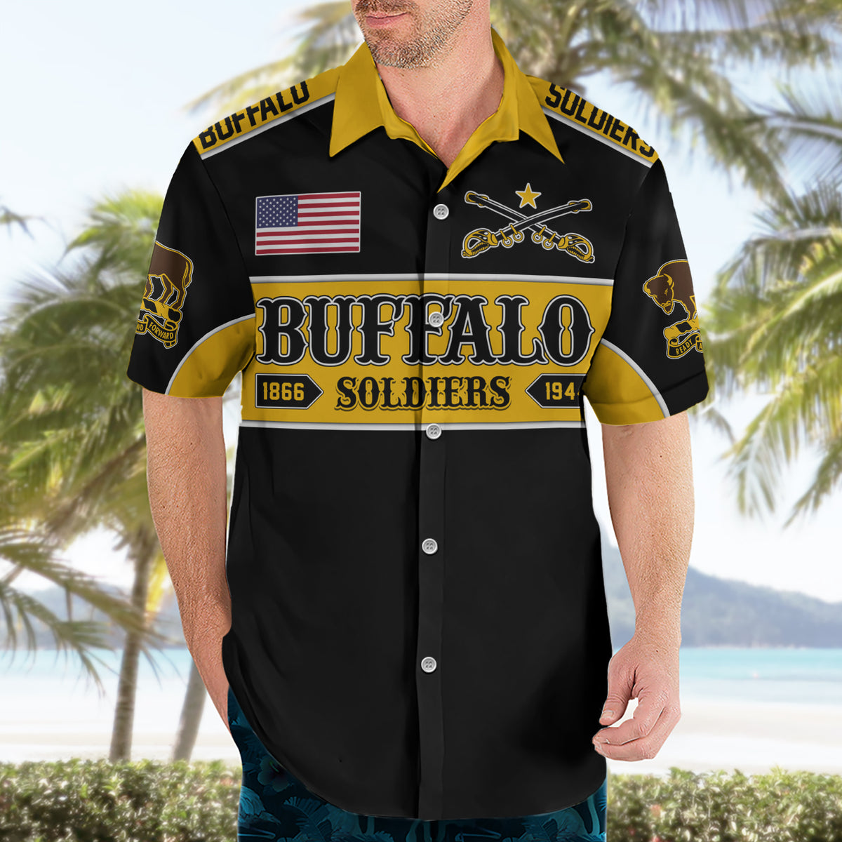 Personalised Buffalo Soldiers Hawaiian Shirt History of Heroes - Wonder Print Shop