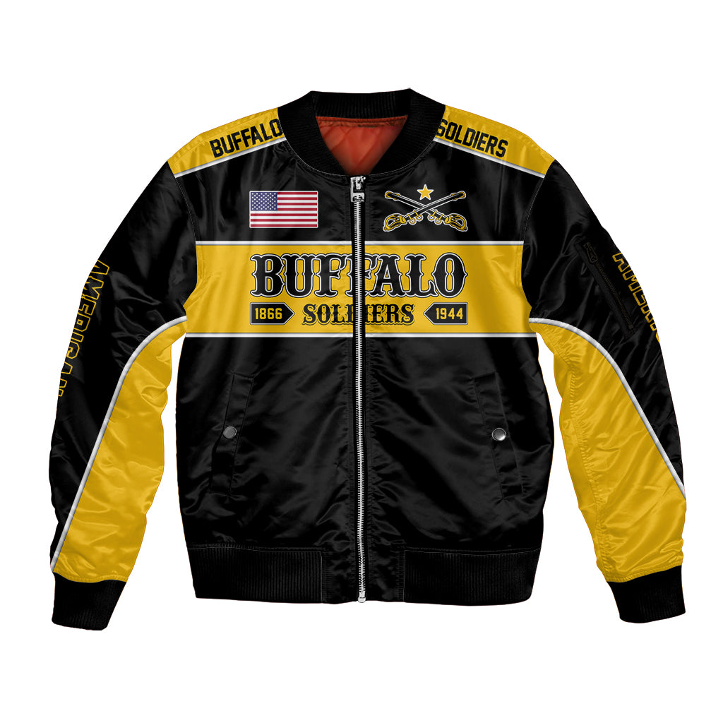 Personalised Buffalo Soldiers Sleeve Zip Bomber Jacket History of Heroes - Wonder Print Shop