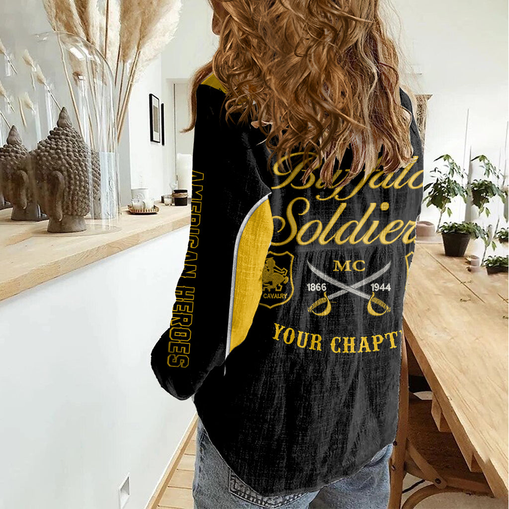 Personalised Buffalo Soldiers Women Casual Shirt History of Heroes - Wonder Print Shop