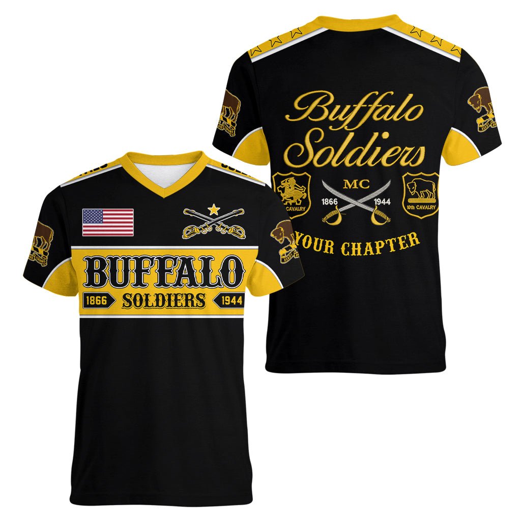 Personalised Buffalo Soldiers Women V Neck T Shirt History of Heroes - Wonder Print Shop