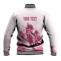 Personalised Kentucky Horse Racing Baseball Jacket 151st Anniversary - Pink Out LT7