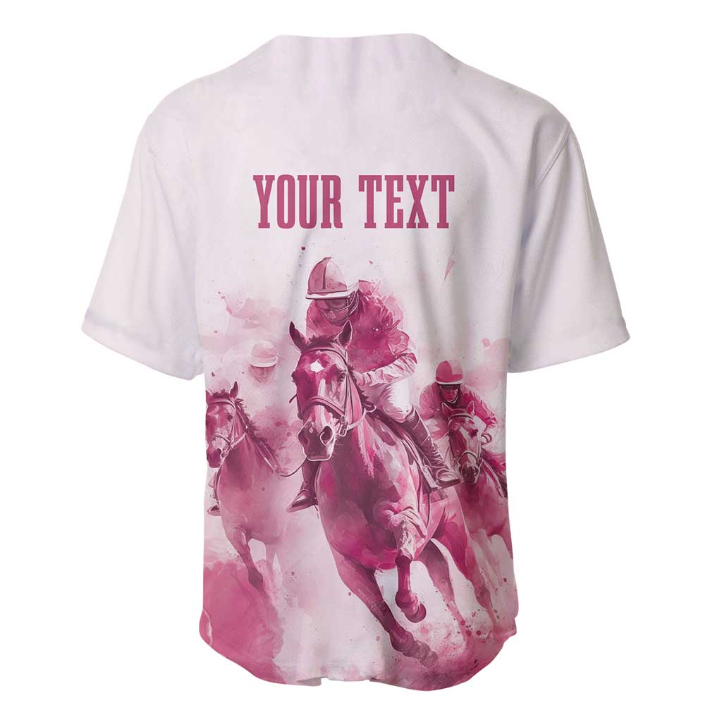 Personalised Kentucky Horse Racing Baseball Jersey 151st Anniversary - Pink Out LT7