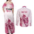 Personalised Kentucky Horse Racing Couples Matching Off Shoulder Maxi Dress and Long Sleeve Button Shirt 151st Anniversary - Pink Out LT7