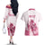 Personalised Kentucky Horse Racing Couples Matching Off The Shoulder Long Sleeve Dress and Hawaiian Shirt 151st Anniversary - Pink Out LT7