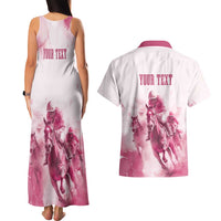 Personalised Kentucky Horse Racing Couples Matching Tank Maxi Dress and Hawaiian Shirt 151st Anniversary - Pink Out LT7