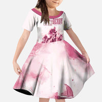 Personalised Kentucky Horse Racing Family Matching Off Shoulder Long Sleeve Dress and Hawaiian Shirt 151st Anniversary - Pink Out LT7