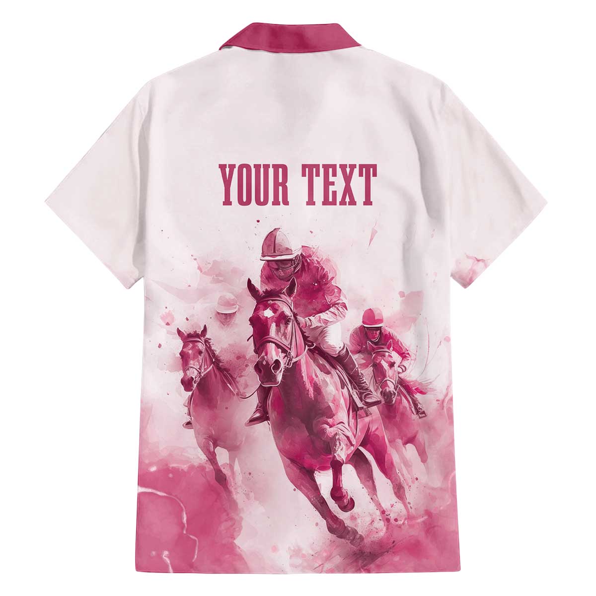 Personalised Kentucky Horse Racing Family Matching Off Shoulder Long Sleeve Dress and Hawaiian Shirt 151st Anniversary - Pink Out LT7