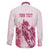 Personalised Kentucky Horse Racing Family Matching Off Shoulder Long Sleeve Dress and Hawaiian Shirt 151st Anniversary - Pink Out LT7
