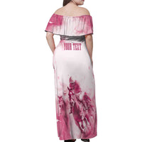 Personalised Kentucky Horse Racing Family Matching Off Shoulder Maxi Dress and Hawaiian Shirt 151st Anniversary - Pink Out LT7