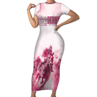 Personalised Kentucky Horse Racing Family Matching Short Sleeve Bodycon Dress and Hawaiian Shirt 151st Anniversary - Pink Out LT7