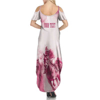 Personalised Kentucky Horse Racing Family Matching Summer Maxi Dress and Hawaiian Shirt 151st Anniversary - Pink Out LT7